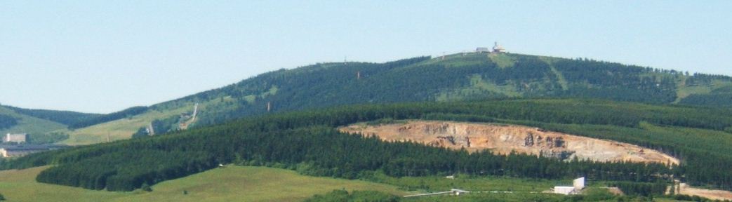 Cropped panorama view from Hoher Stein near Neugeschrei (Nové Zvolání) in the Czech Ore Mountains