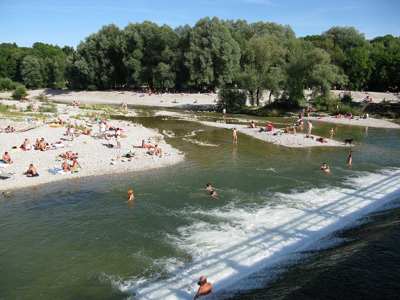 The Flaucher (river: Isar) in Munich