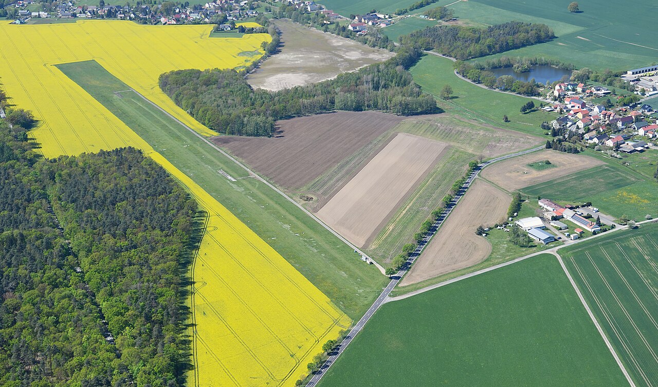 Aerial image of the Brauna airfield