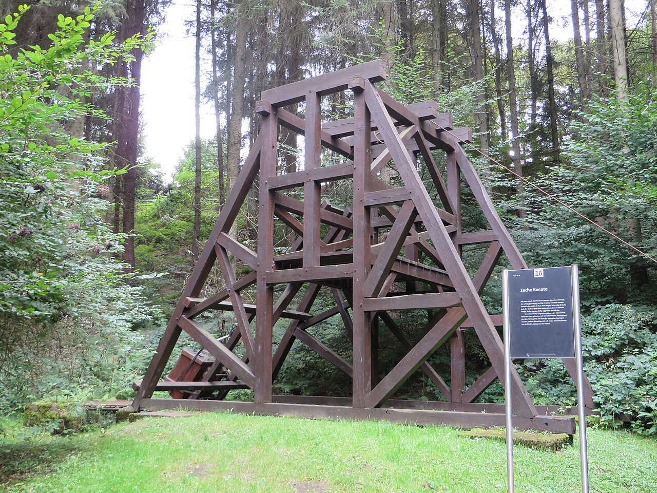 Winding tower at mine Zeche Renate in Witten, Germany