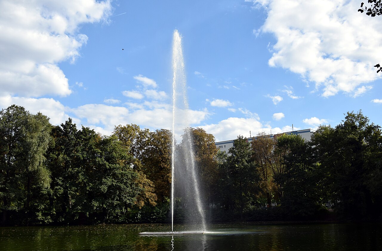 Fountain in the Fennpfuhl in Berlin, Germany