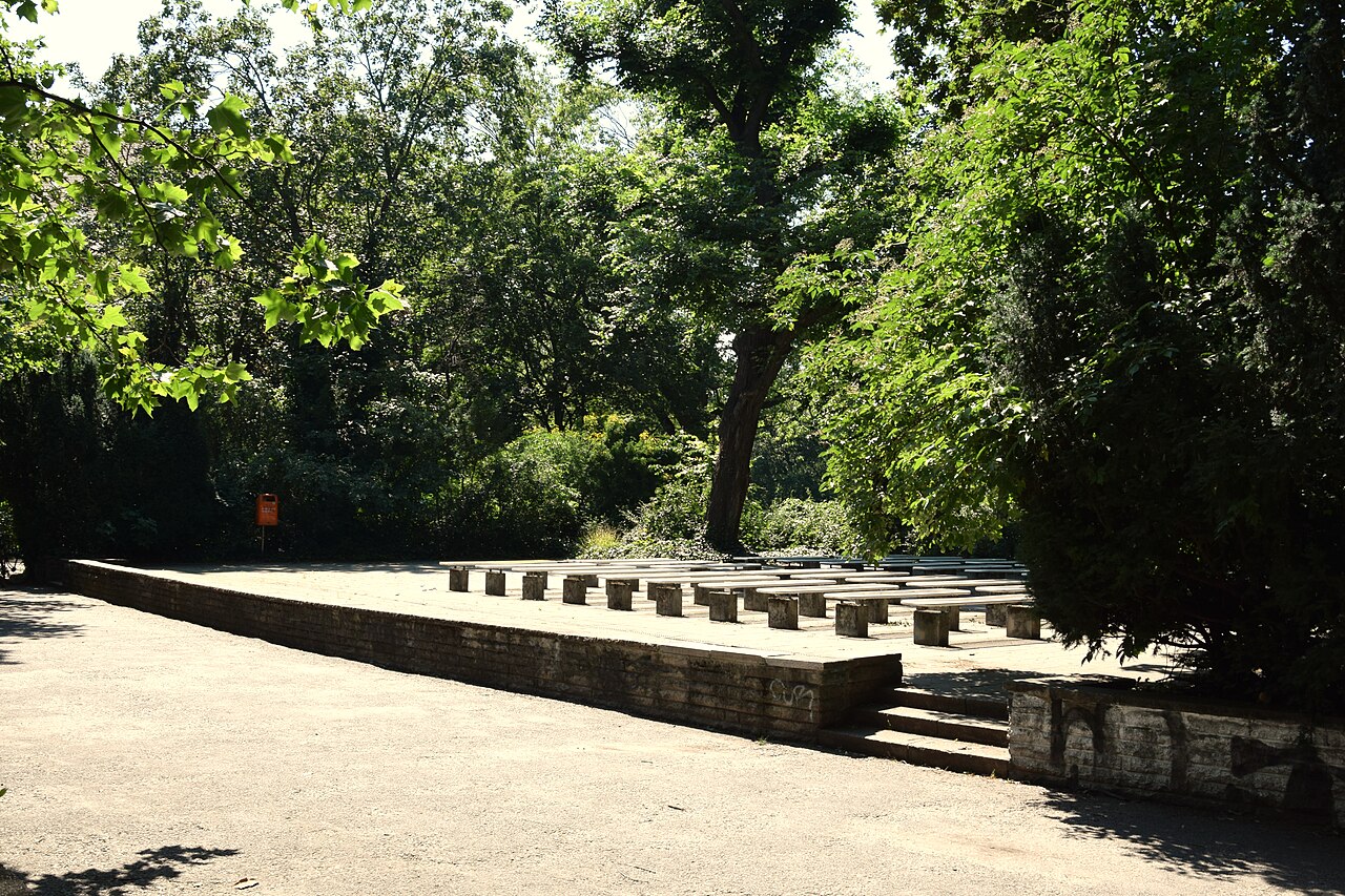 Open air stage in the Stadtpark Lichtenberg in Berlin, Germany