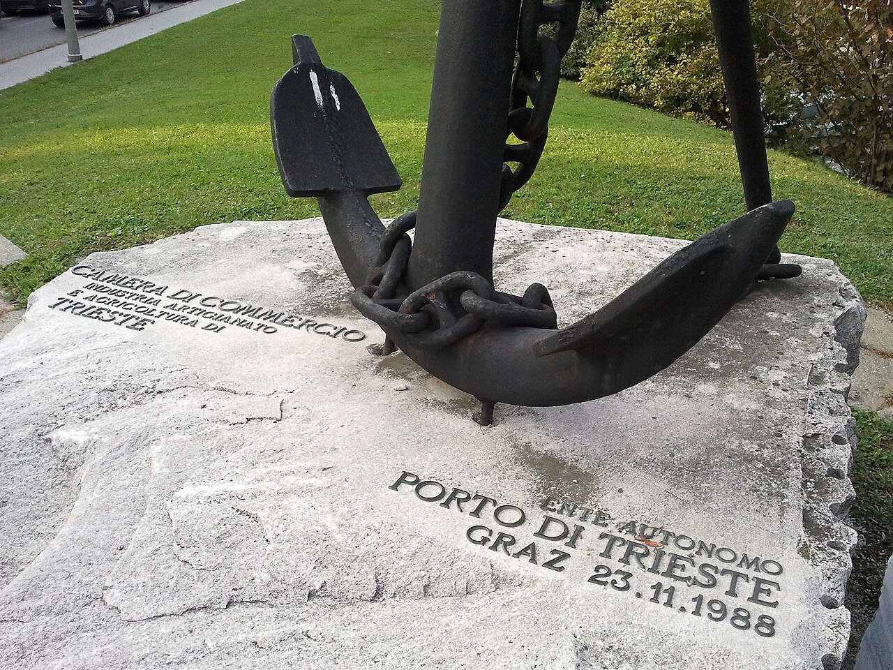 Freundschafts-Denkmal Graz-Triest (Detail), bei Körblergasse 111, 113, Graz, Österreich