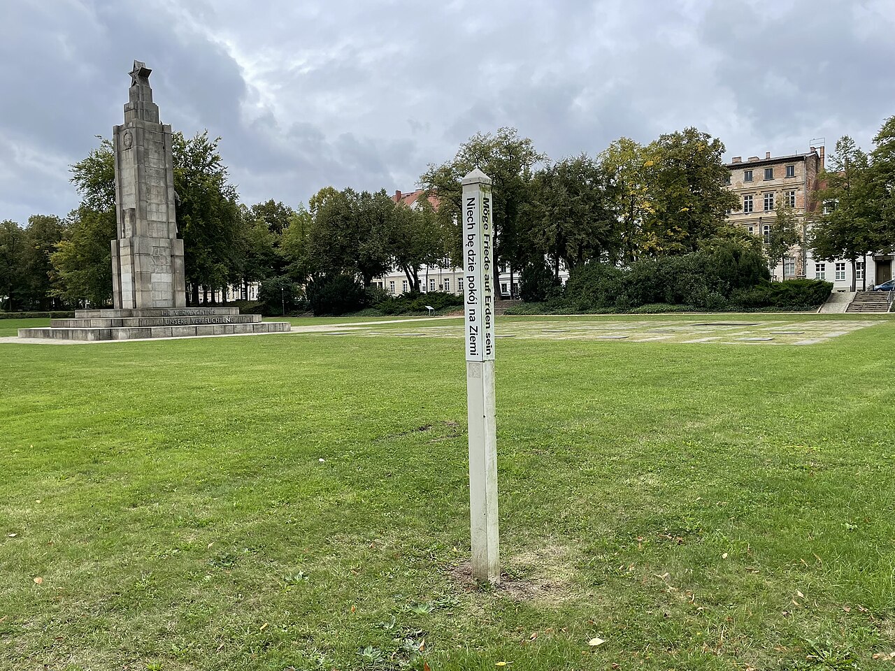 Friedenspfahl in Frankfurt (Oder), Brandenburg, Deutschland