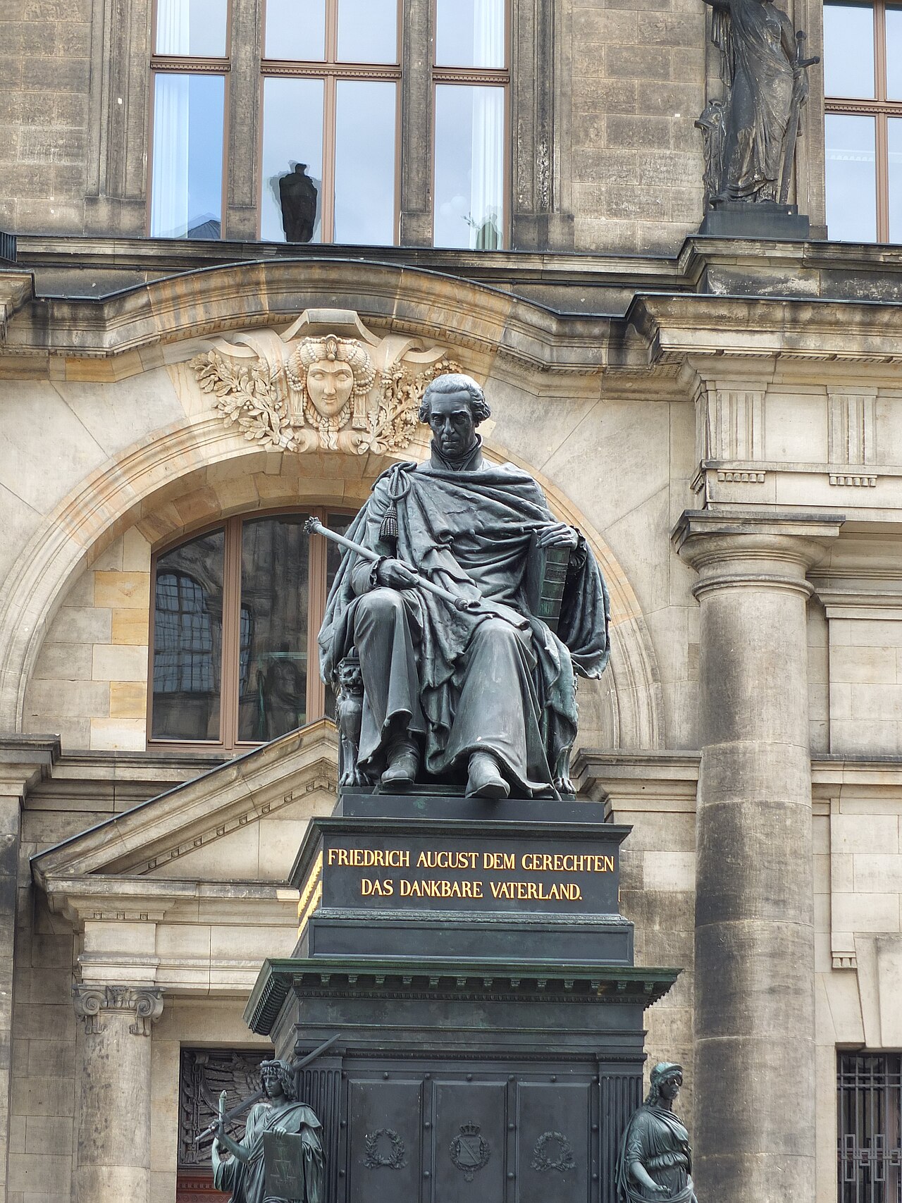 Statue of Frederick Augustus I of Saxony by Ernst Rietschel (1804–1861), at the Schlossplatz, Dresden, Germany