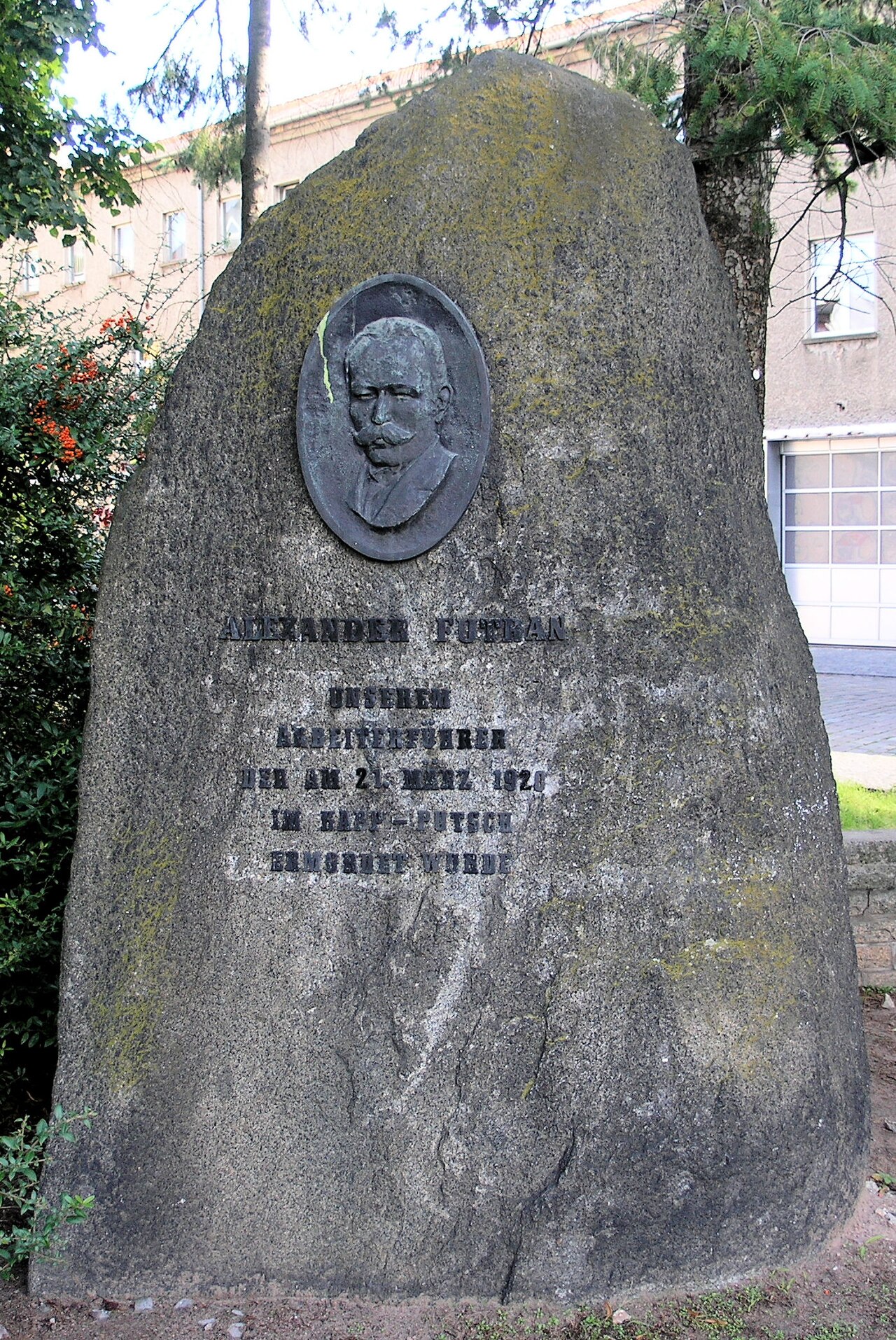Memorial stone, Alexander Futran , Futranplatz, Berlin-Köpenick , Germany