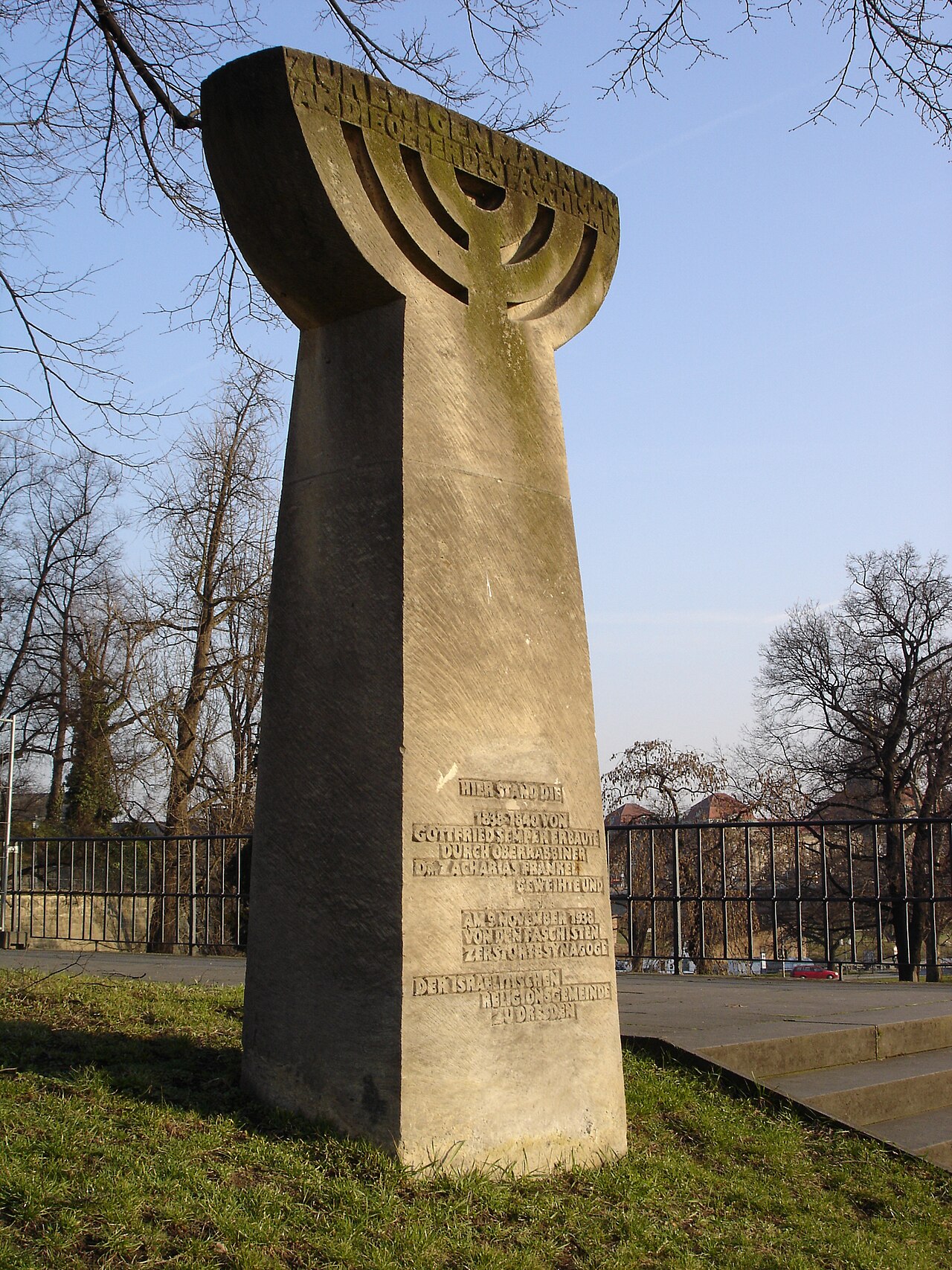 Dresden: Gedenkstein Alte Synagoge am Hasenberg
