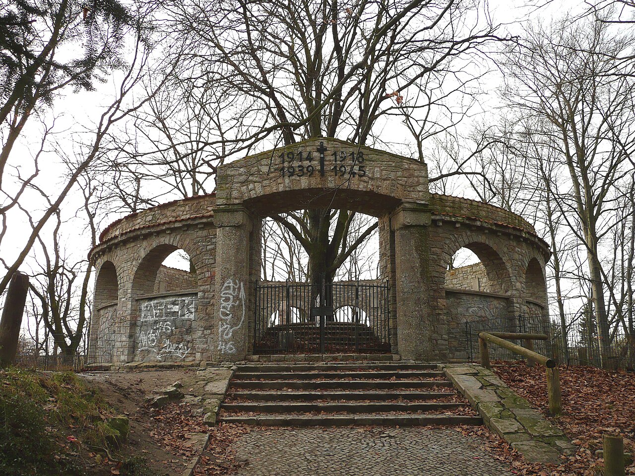 The memorial to the fallen of two world wars in the town park Lankwitz (Berlin)