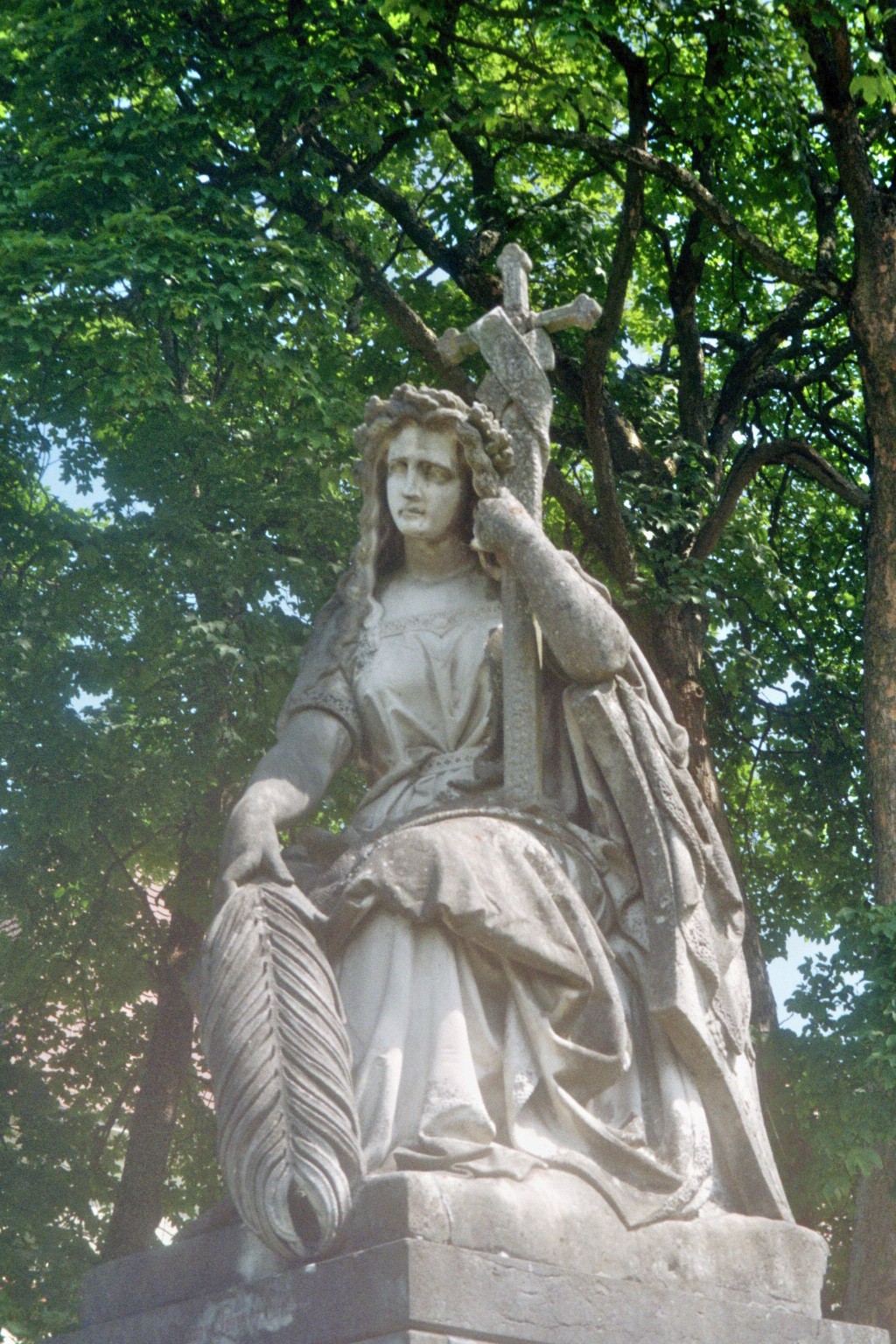 Sculpture of the Mourning Germania in memorial of the victims of the "Deutscher Krieg" in 1866