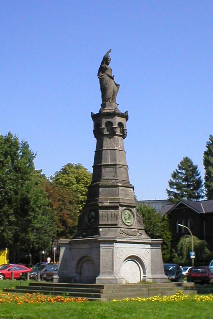 War memorial Kriegerdenkmal Germania on square Karl-Marx-Platz in Witten, Germany