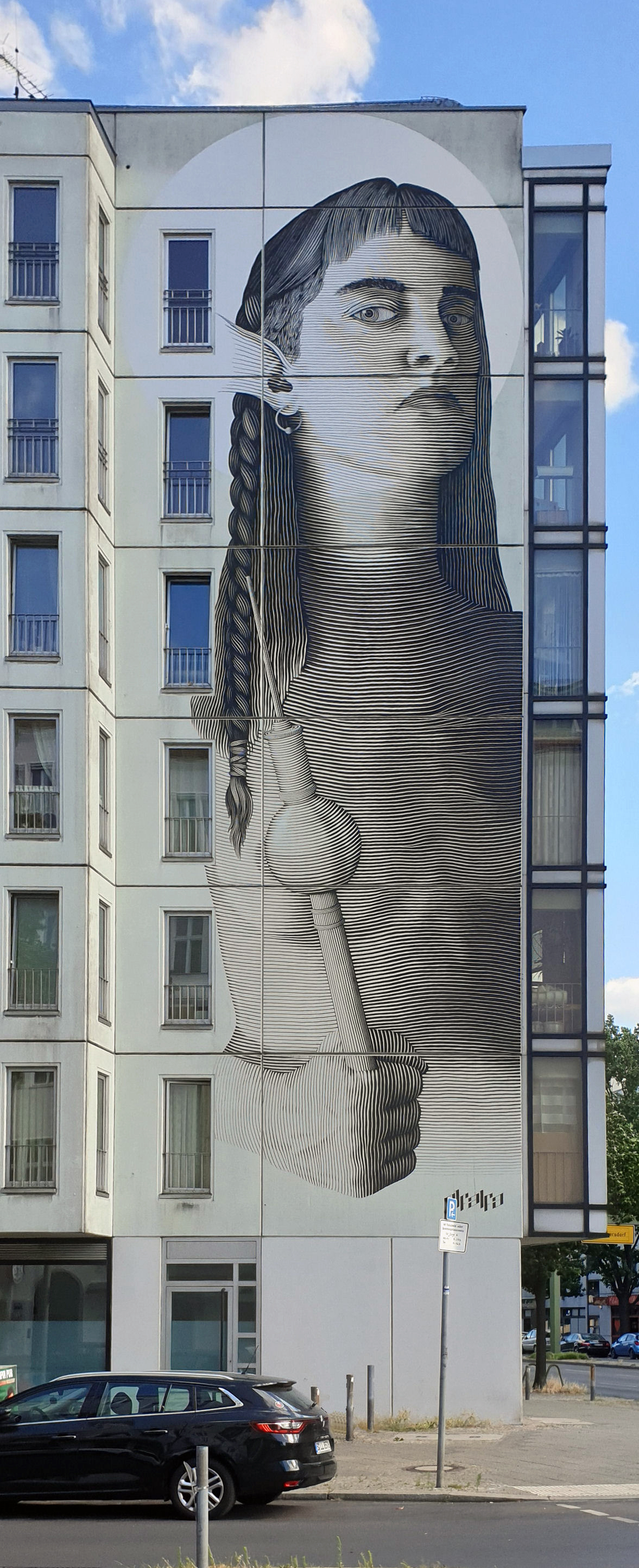 Murals, " Mural " by Alfalfa , 2017, Mommsenstraße 40, Berlin-Charlottenburg , Germany