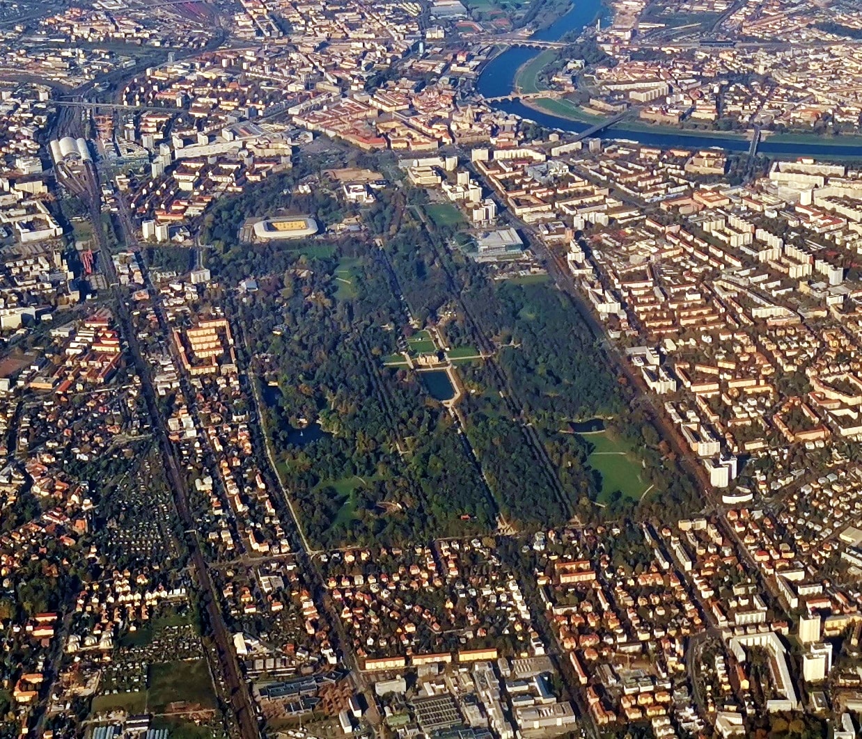 Dresden aus dem Flugzeug gesehen
