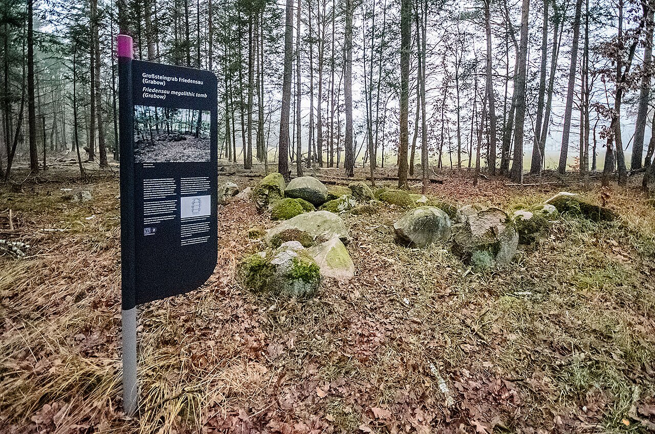 The destroyed megalithic tomb near Friedensau (Grabow) (at Komunalstraße 1006)