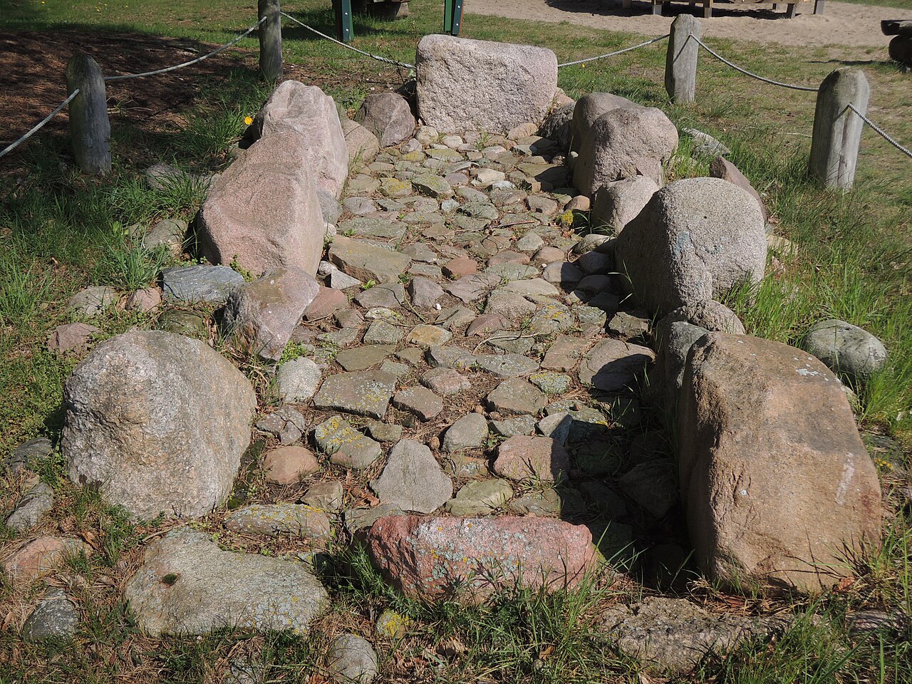 The megalithic tomb Güstrow, moved from its original location South West of Primerburg station in Germany