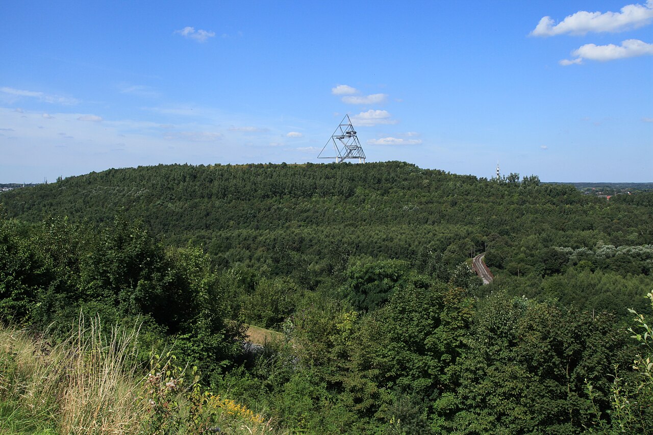 Blick von der Halde Prosperstraße auf die Halde Beckstraße in Bottrop