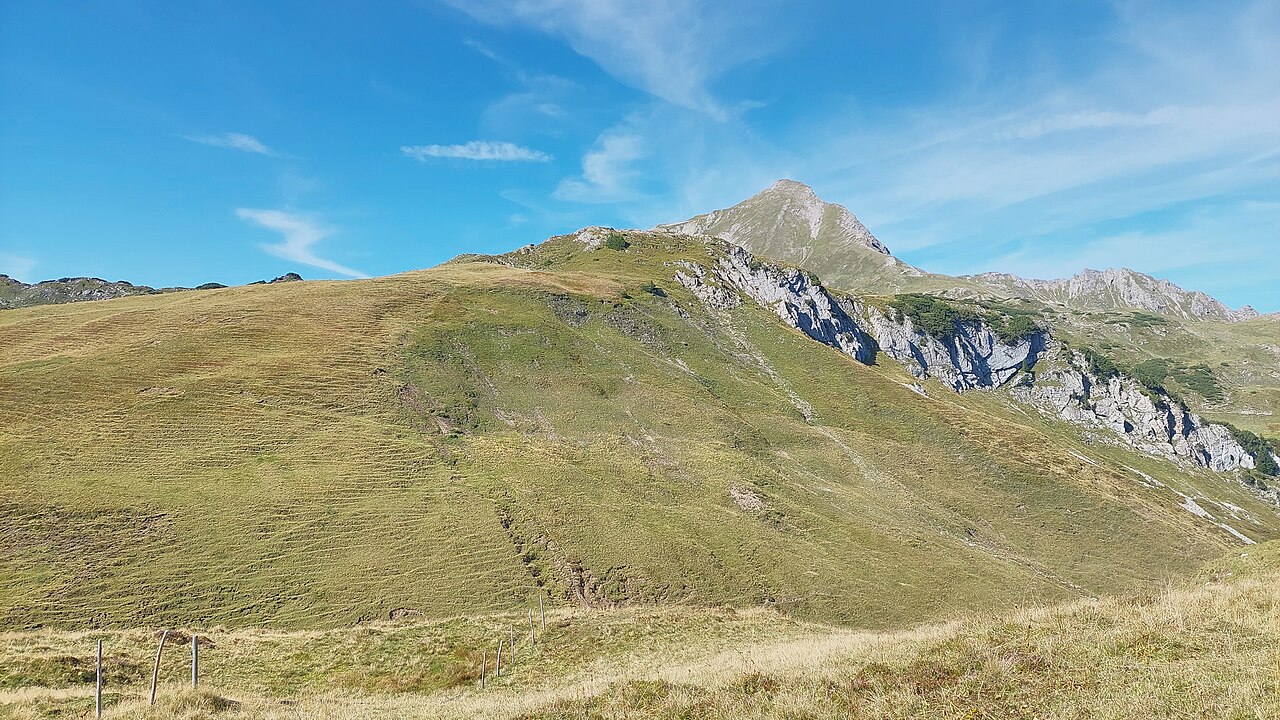 Haldenwanger Kopf and Geißhorn in the Allgäu Alps, view from south