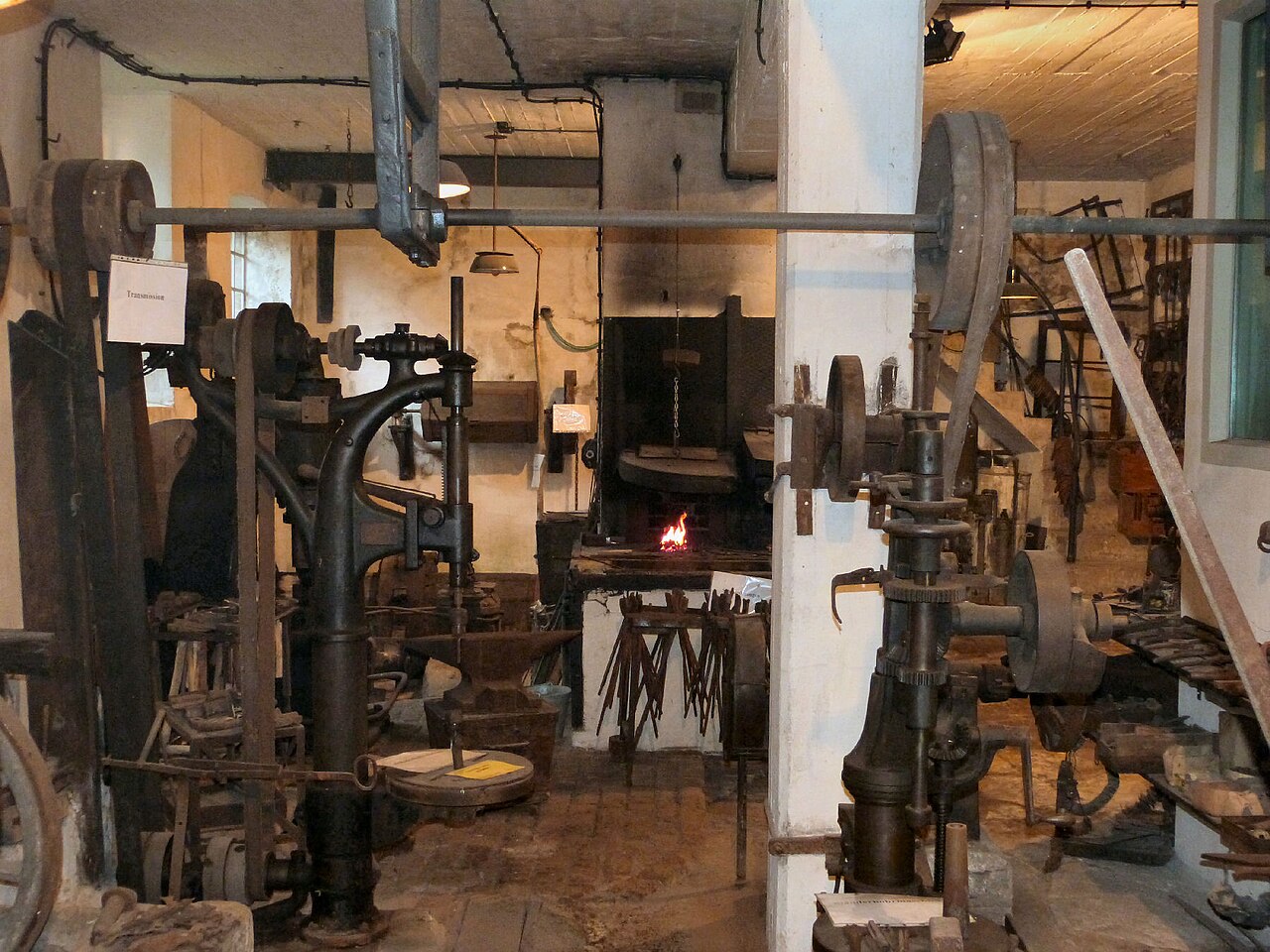 Inside view of hammer smiths Gnuse in Vlotho, district of village Val