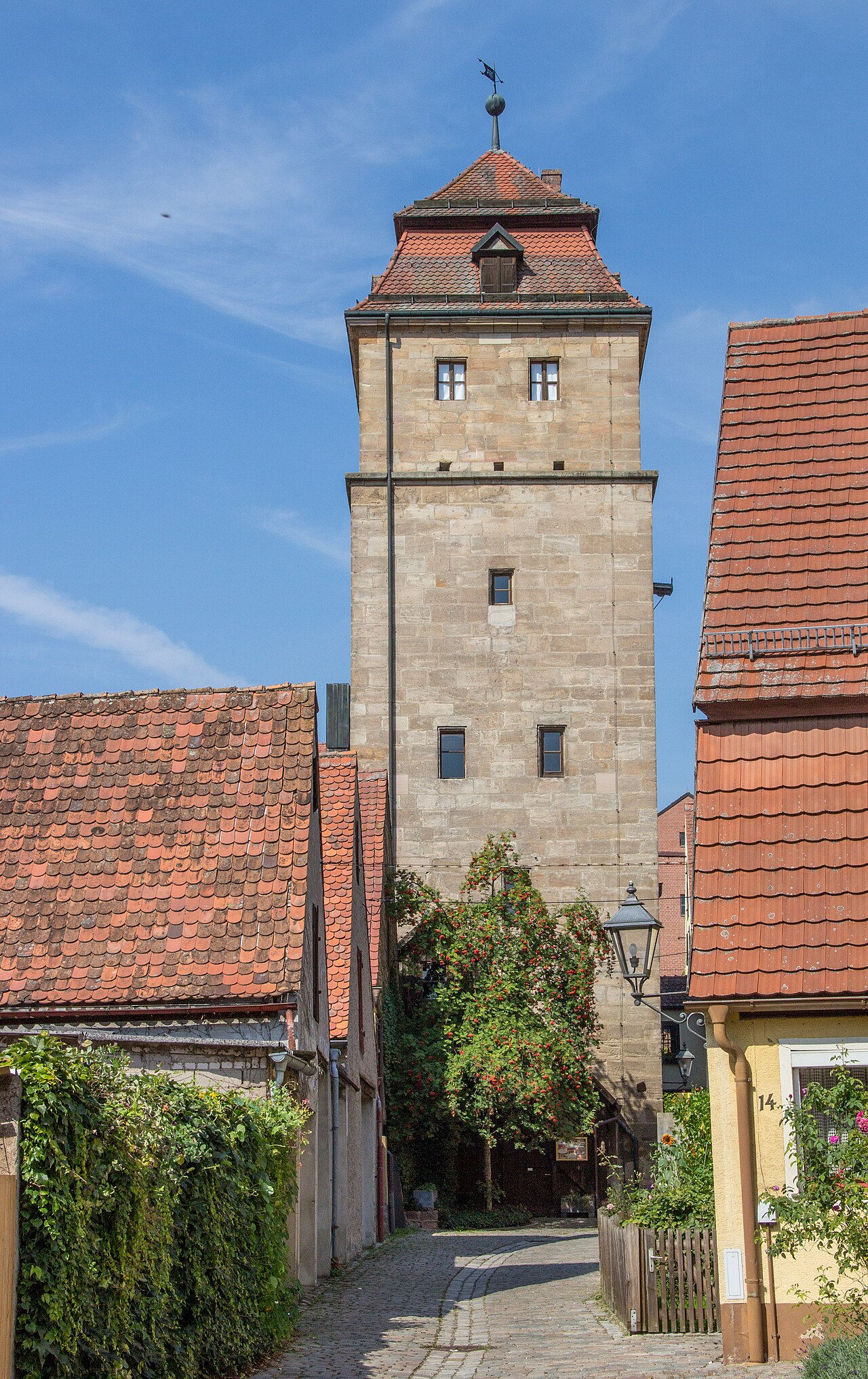 Oberes Tor, 1422 über mittelalterlichem Vorgängerbau errichtet, Mansarddachhelm 18