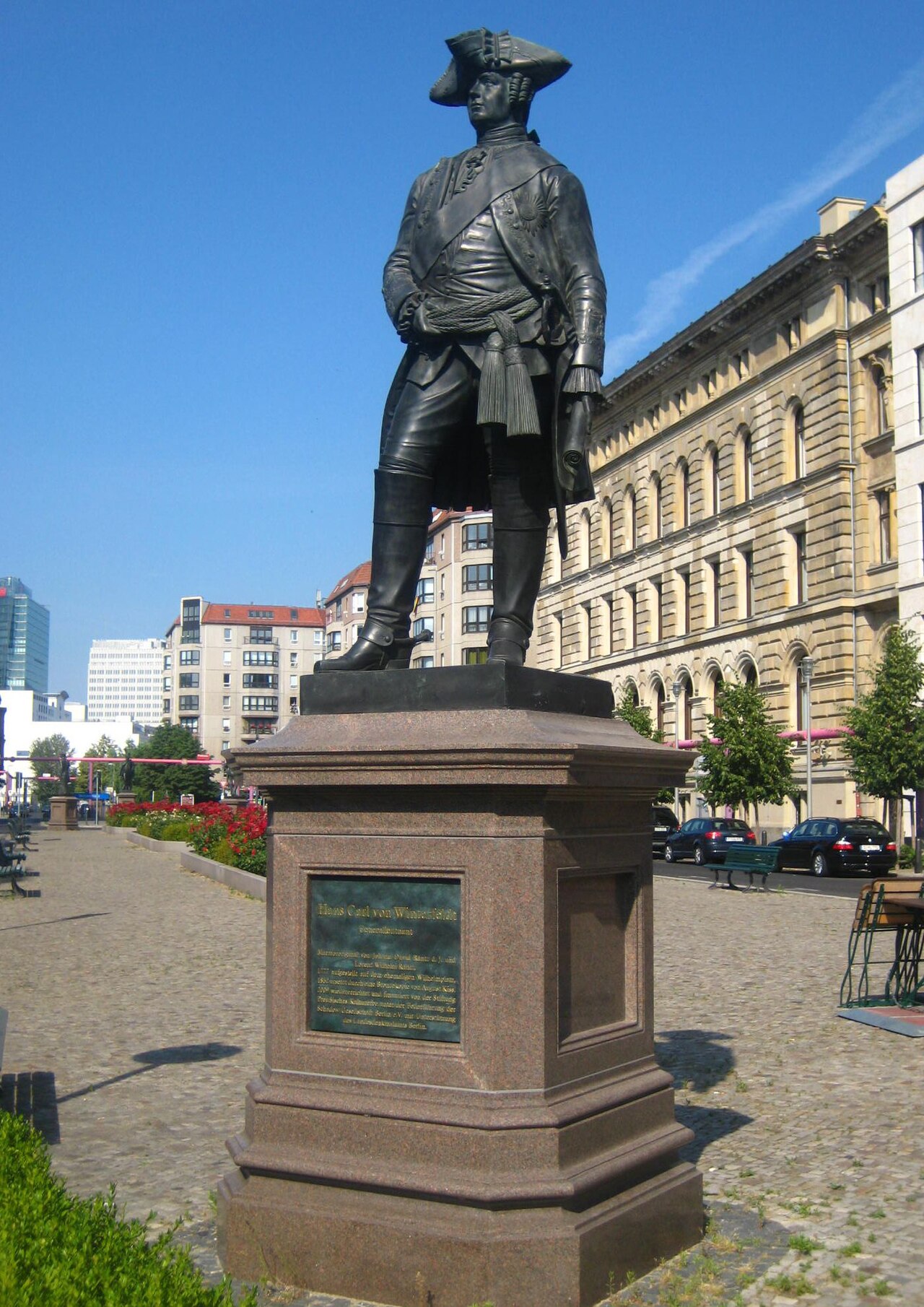 Memorial for General Field Marshal Hans Karl von Winterfeldt at the southeastern corner of Zietenplatz in Berlin-Mitte