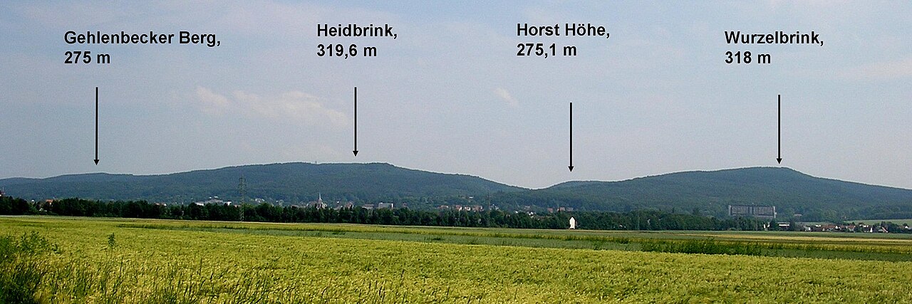 Ansicht von Lübbecke in Nordrhein-Westfalen am Nordhang des Wiehengebirges