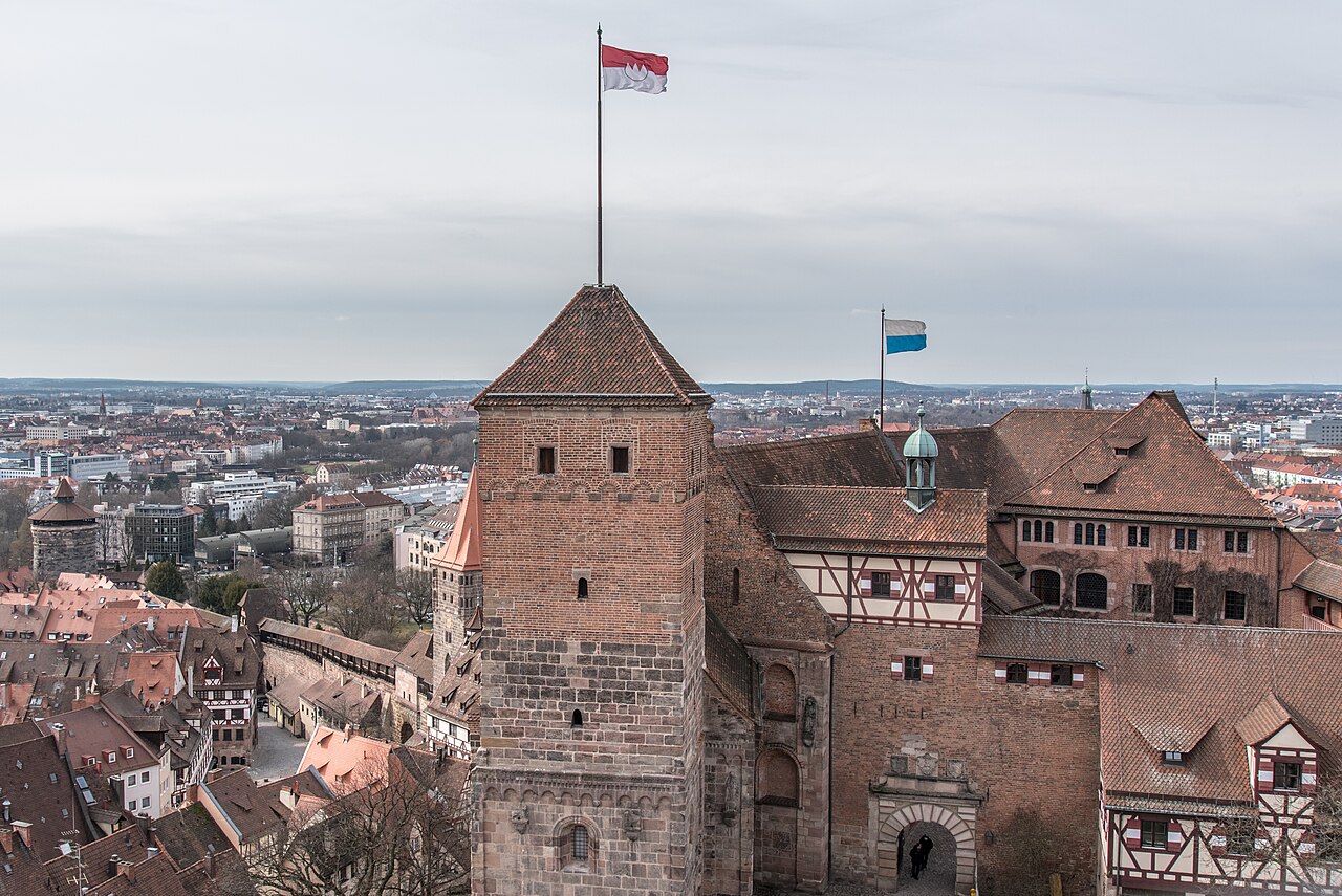 Nürnberg, Burg, Kaiserburg, Ansicht vom Sinwellturm