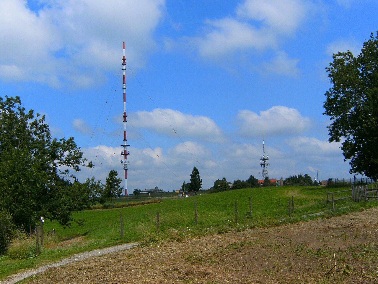 Path of Swuabian-alemannic dialects at Höchsten hill Germany: View to the highest point
