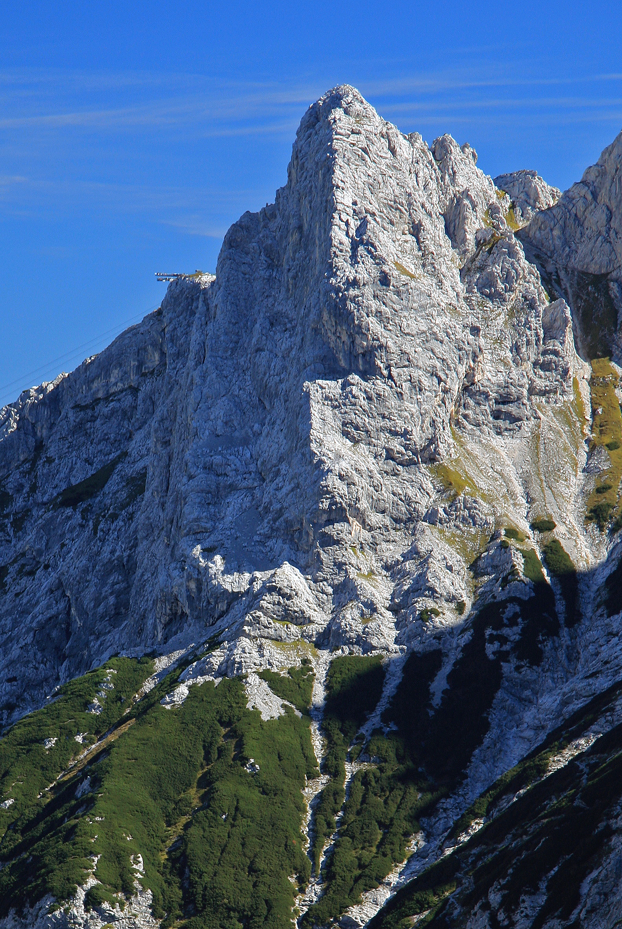 Mountain Höllentorkopf in the Bavarian mountains Wettersteingebirge