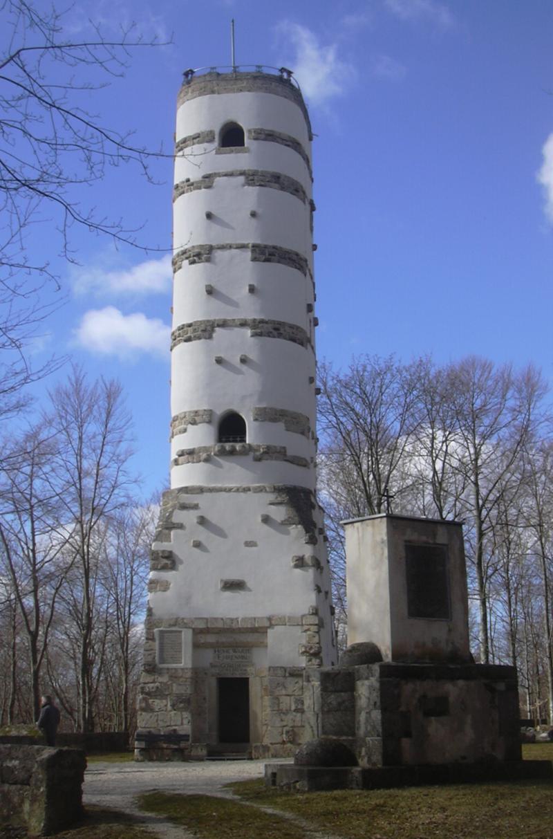 View tower on the “Hohe Warte”, a hill of the Swabian Jura, Germany