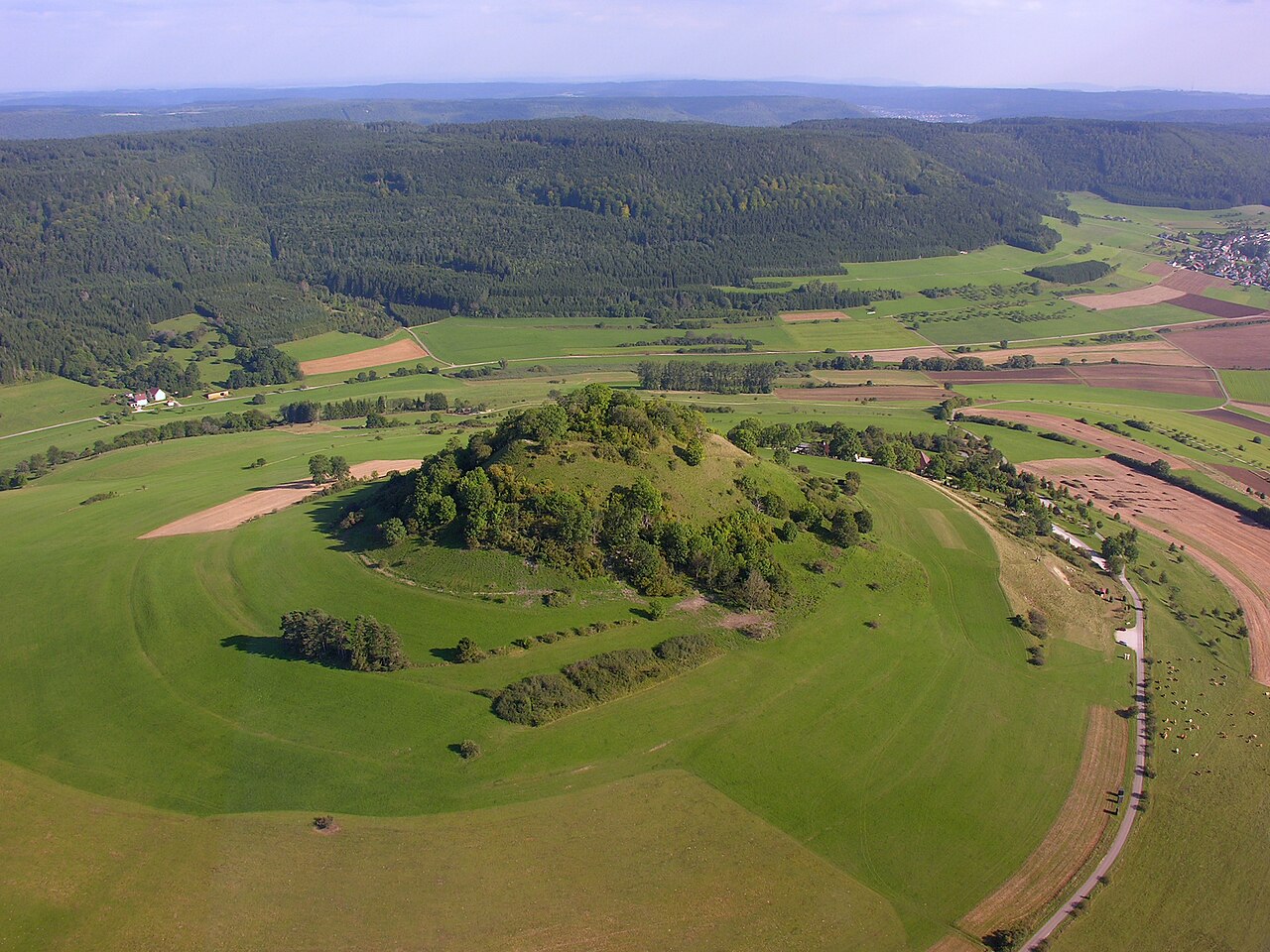 Aerial view of Hohenkarpfen in Baden-Württemberg, Germany