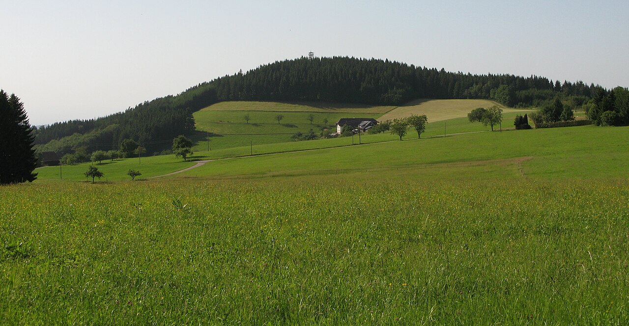 Der Hünersedel im Mittleren Schwarzwald , gesehen von den Fernwegen Zweitälersteig und Kandelhöhenweg