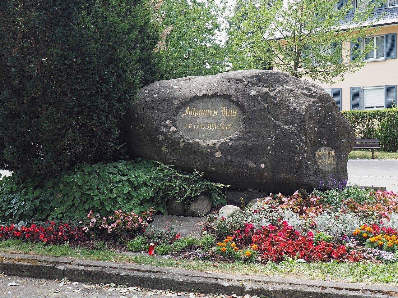 Hussenstein in Konstanz , plaque for Jan Hus