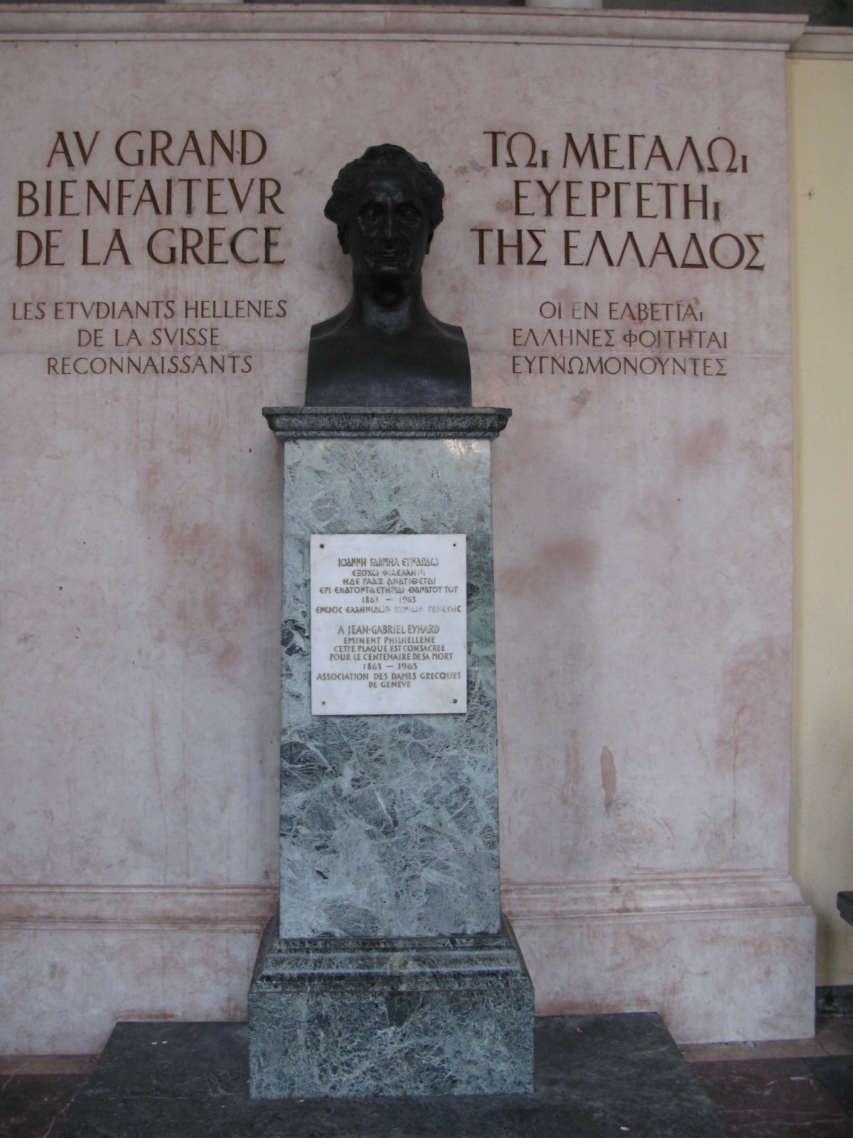 Monument in honour of Jean-Gabriel Eynard in his palace in Geneva (Switzerland)
