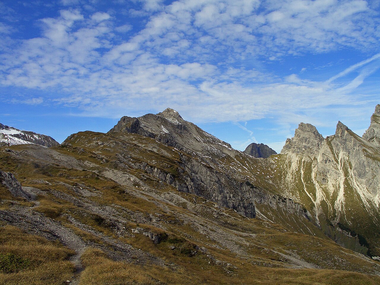 Jochspitze, Höfats und Höllhörner vom Kanzberg