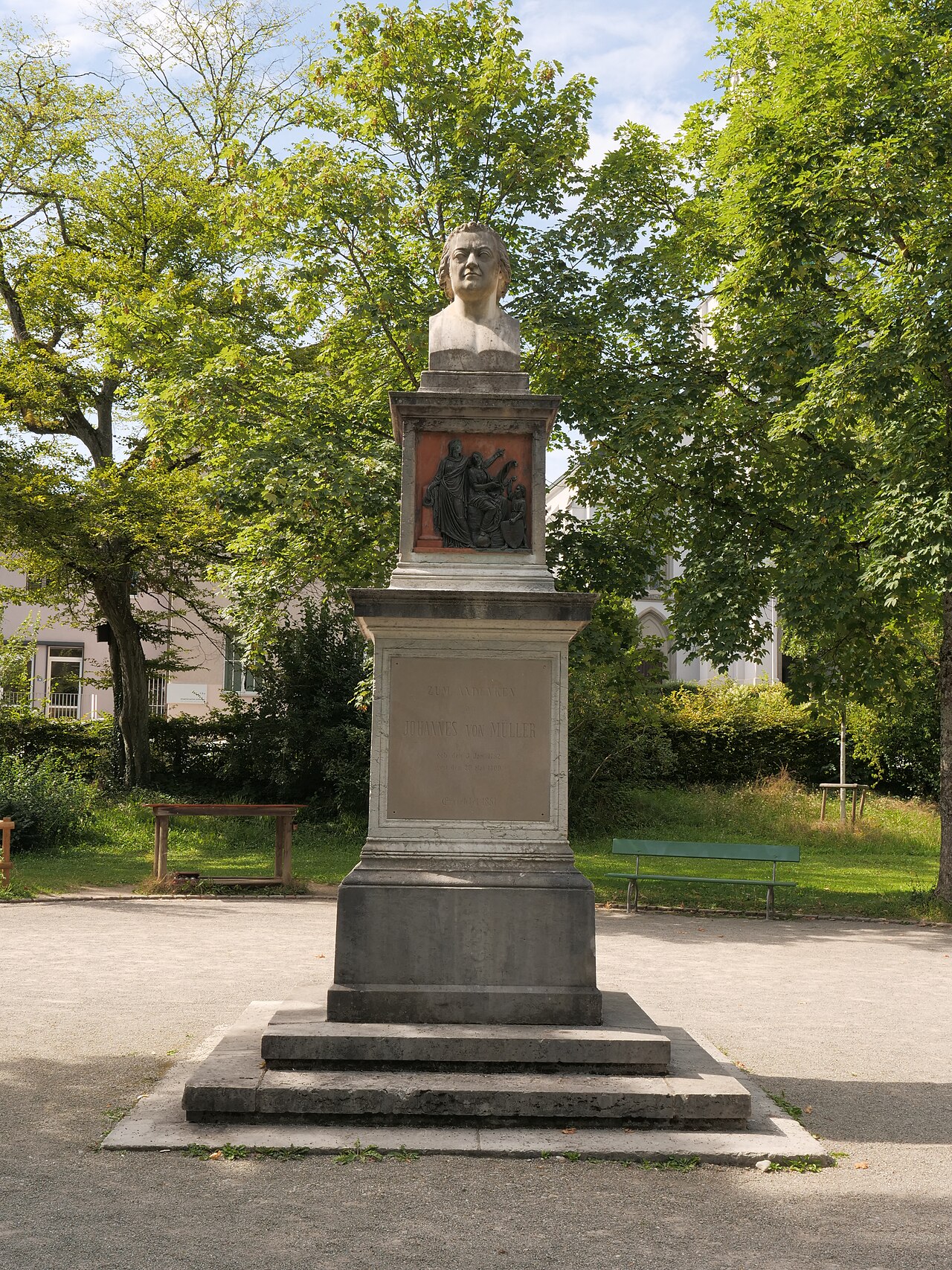 Denkmal an Johannes von Müller, in der Fäsenstaubpromenade Schaffhausen