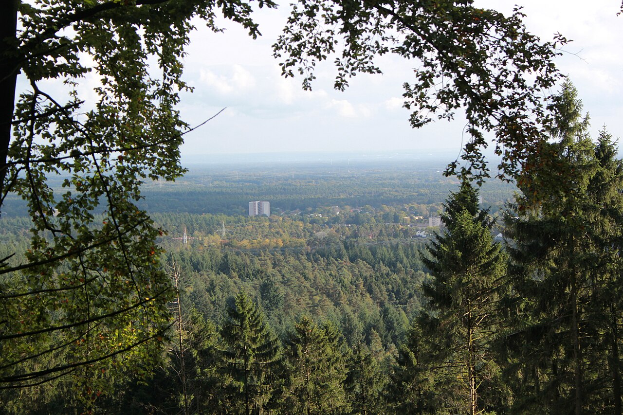 View from top of Jostmeiers Berg on Sennestadt a district of Bielefeld (Germany)