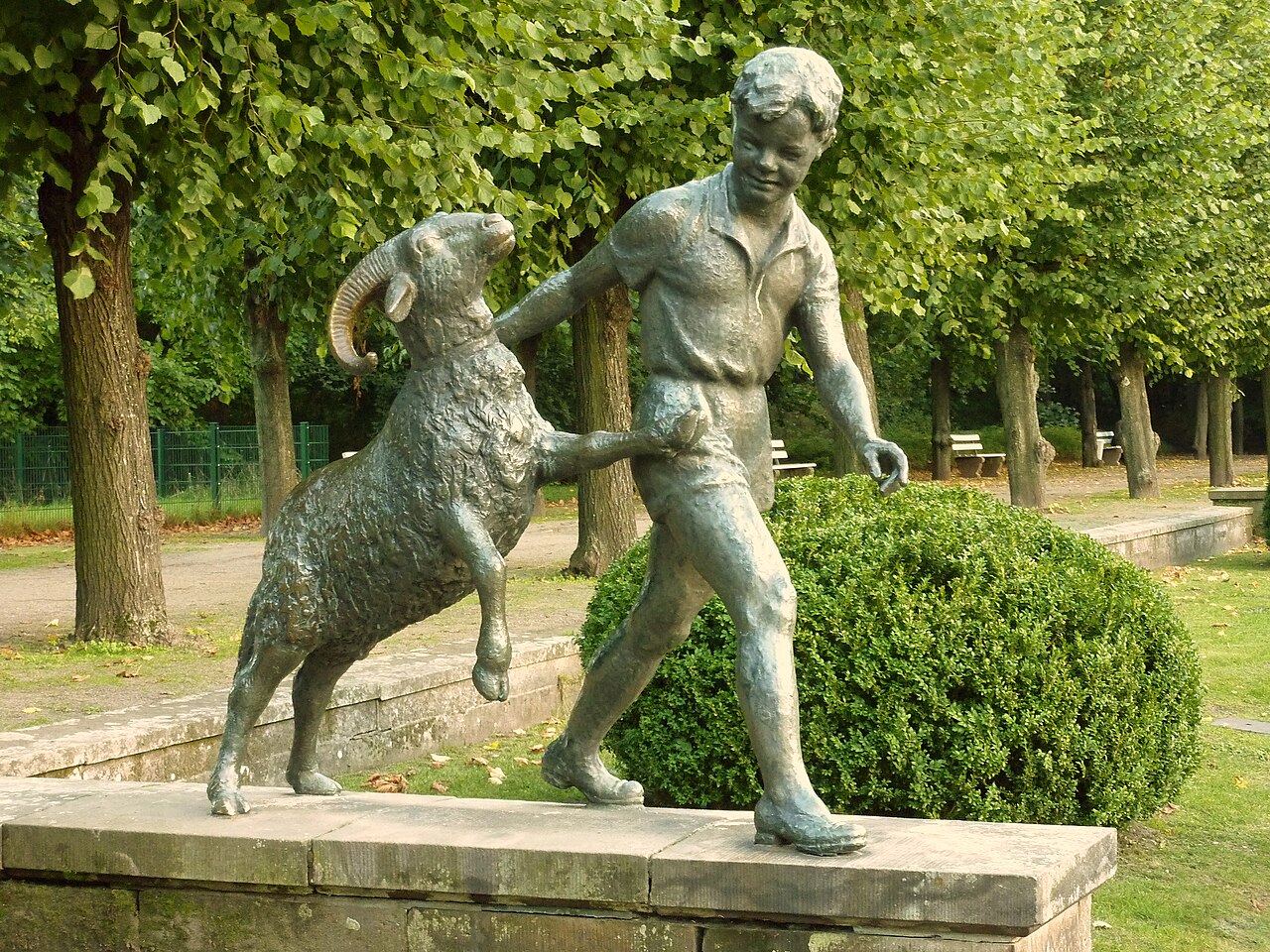 Foto von Junge mit Widder