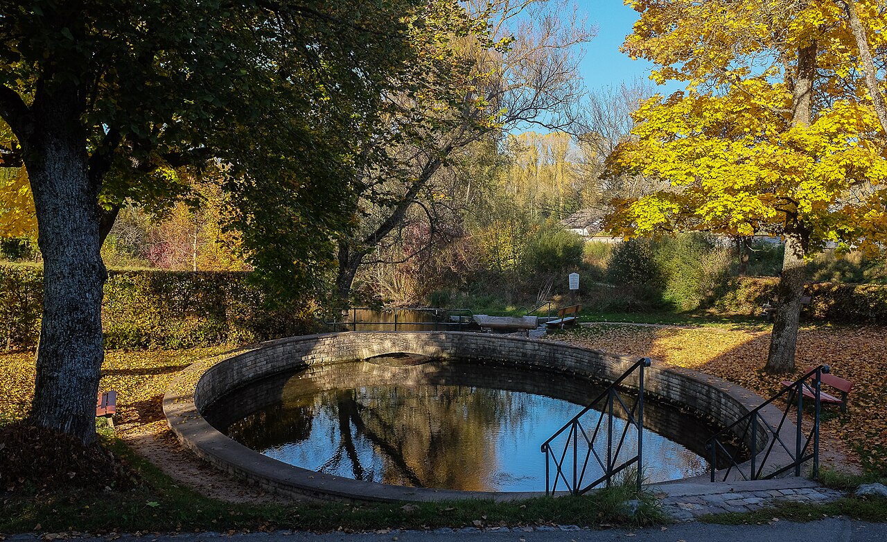 Well Juniperusquelle in Donaueschingen-Allmendshofen, district Schwarzwald-Baar-Kreis, Baden-Württemberg, Germany