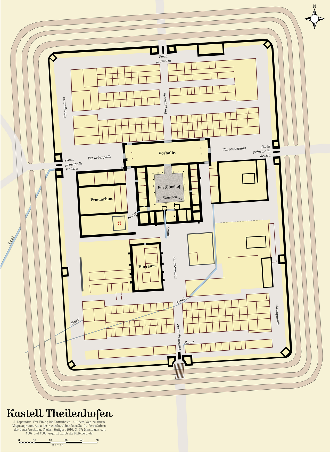 The Roman castle of Iciniacum near Theilenhofen in Bavaria, Germany