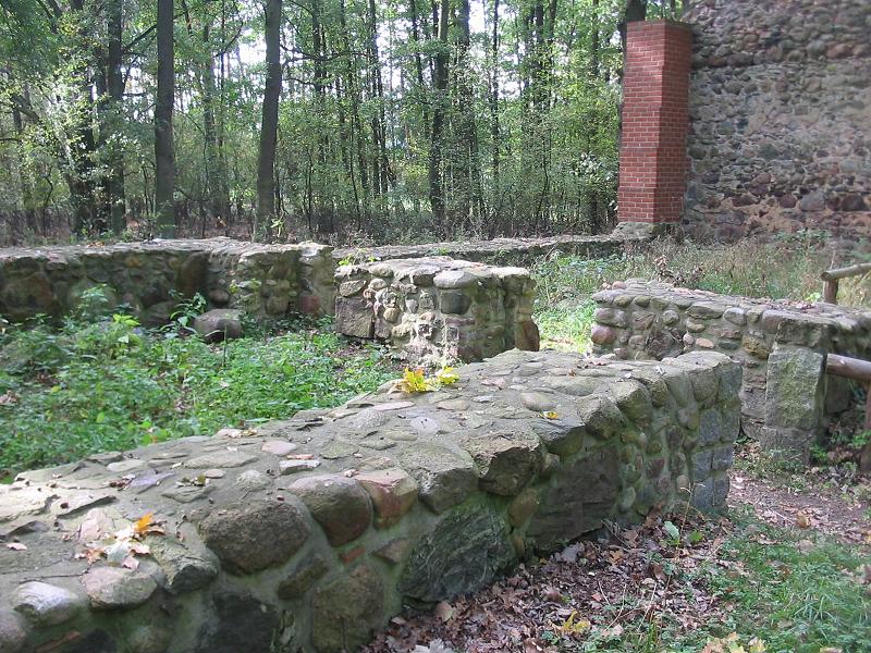 Ruin of the stonechurch in the abandoned village Dangelsdorf , situated in the forest „Nonnenheide“