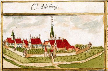 Adelberg Abbey, drawing from Andreas Kieser's Forstlagerbuch , 1685
