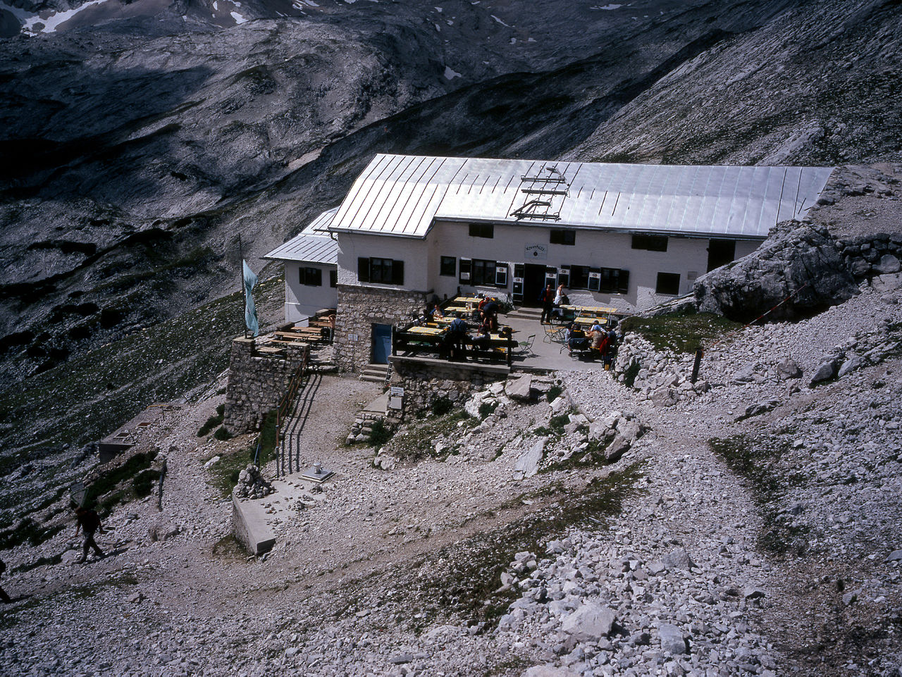 Deutschland, Bayern, Wettersteingebirge, Knorrhütte im Wettersteingebirge, 2004 Bildautor: Rüdiger Kratz, St