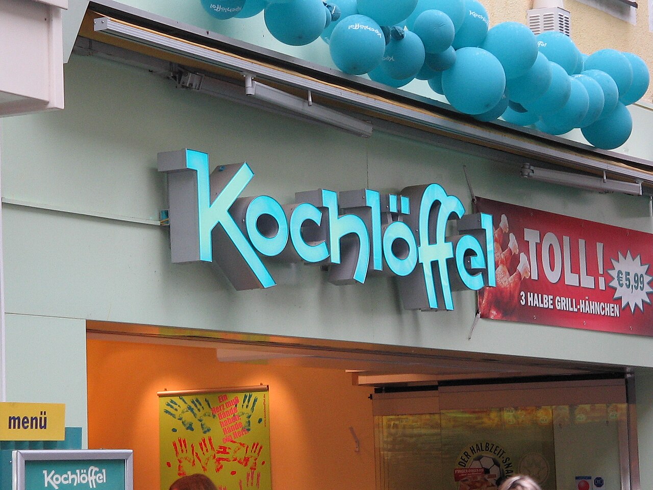 The logo of the Kochlöffel Fastfood Restaurants, Breite Gasse/ Nuremberg /Germany