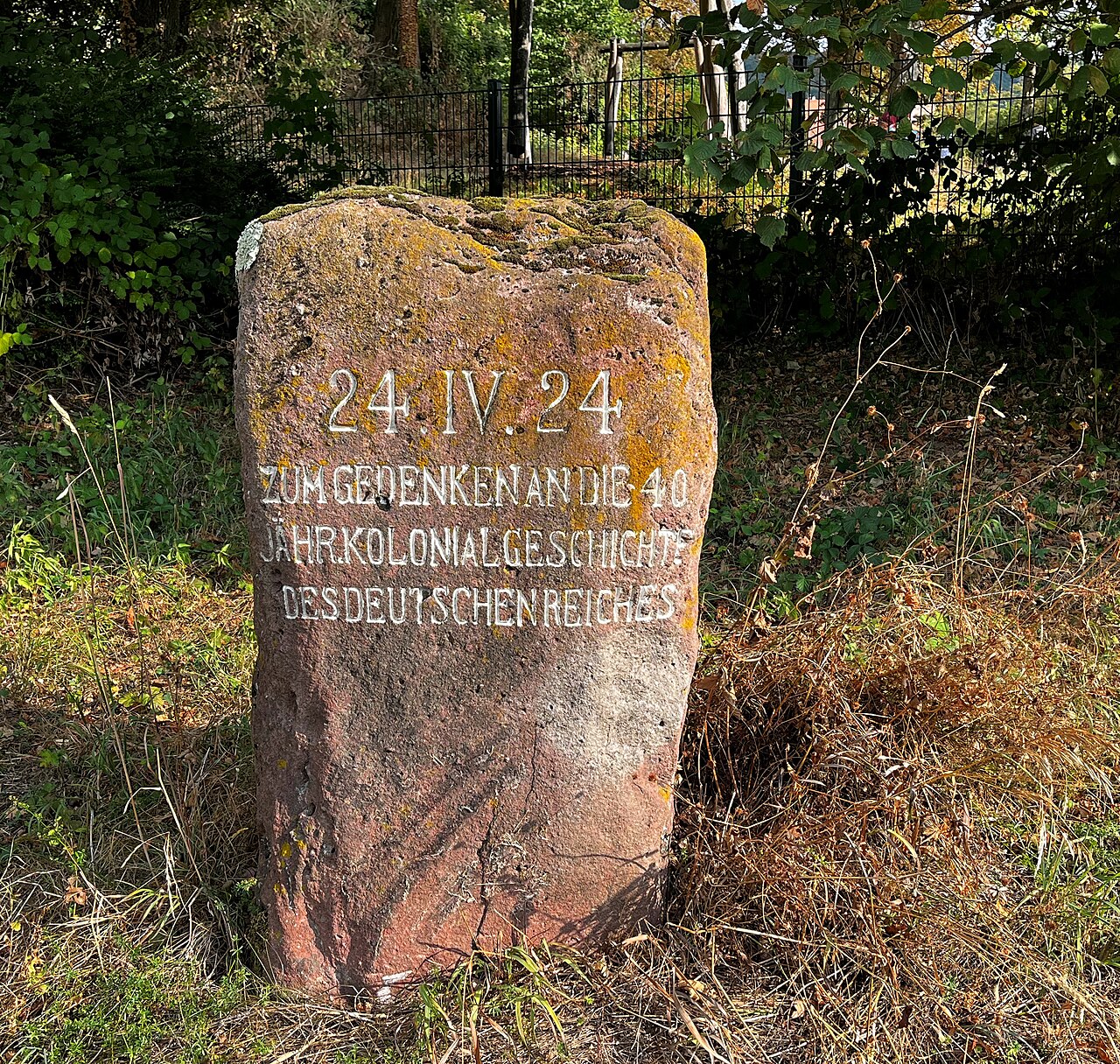 Kolonialstein, Kleindenkmal im Heidelberger Stadtwald, errichtet am 24