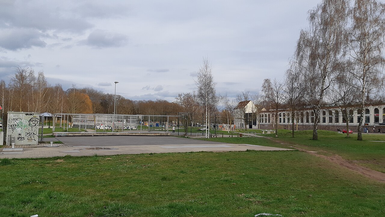 Konkordiapark in Chemnitz-Schloßchemnitz, Ansicht von der Leipziger Straße