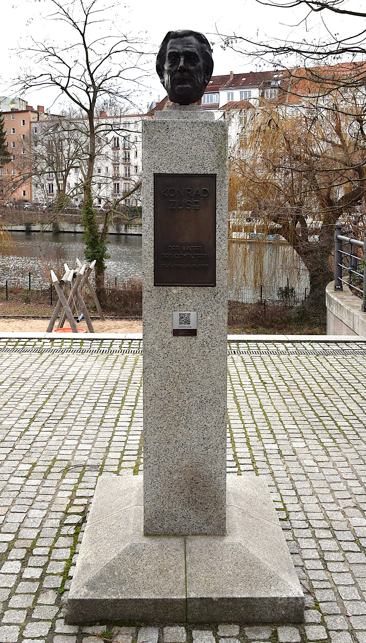 Bust of Konrad Zuse at the Road of Remembrance in Berlin-Moabit, Germany