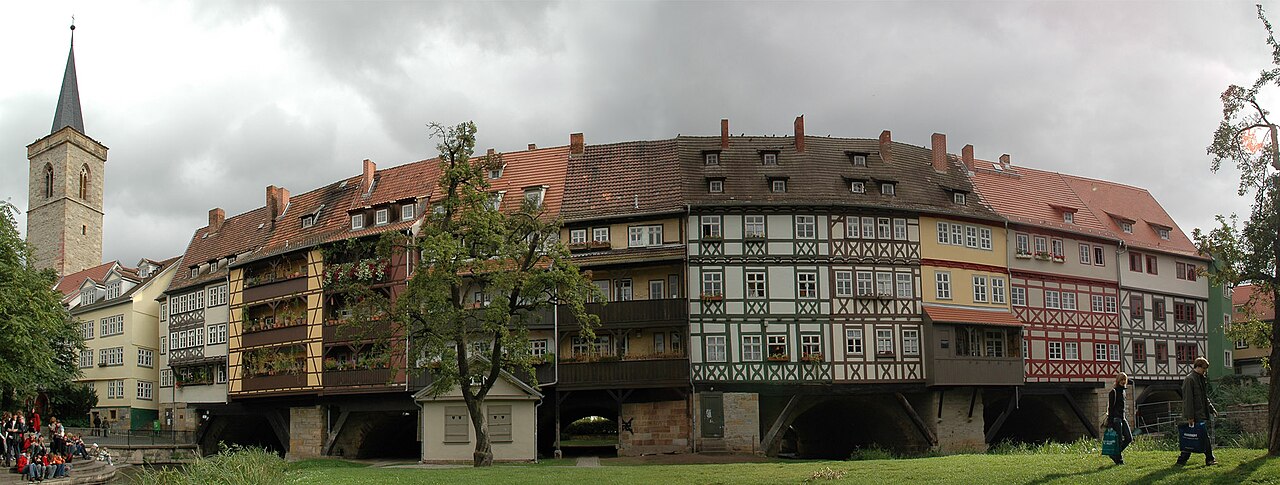 Krämerbrücke in Erfurt aus Richtung Norden
