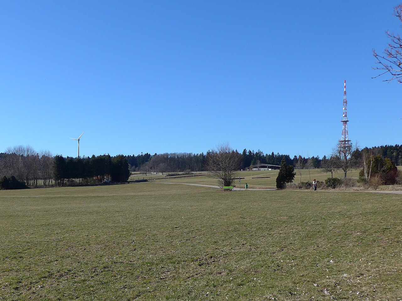 Langenbrander Höhe von Osten, höchster Punkt nahe dem Windrade