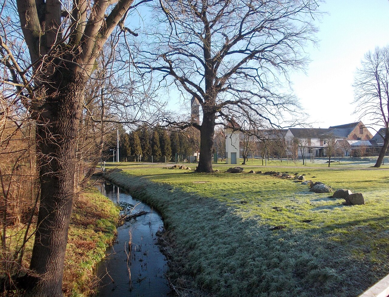 Laucha river in Bündorf (Schkopau, district: Saalekreis, Saxony-Anhalt)