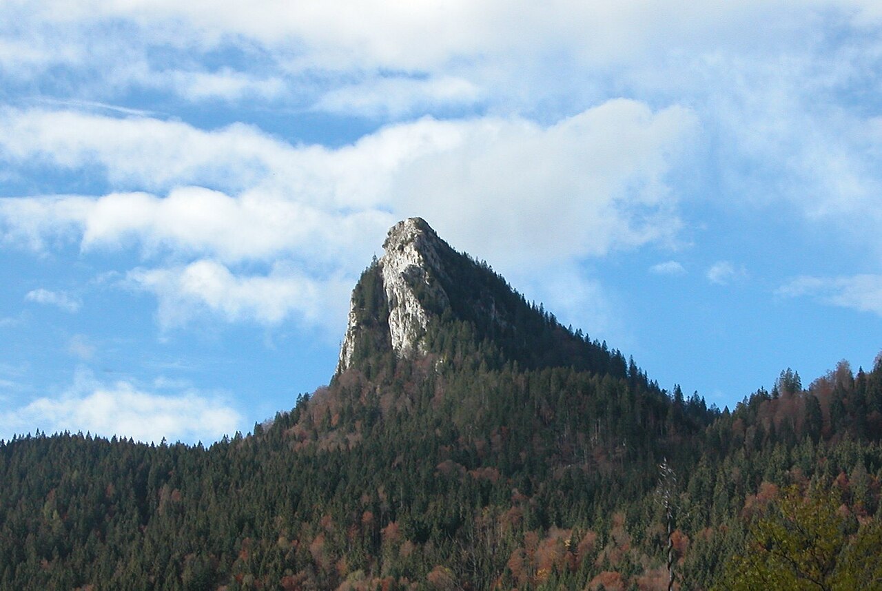 View of the Leonhardstein mountain in the Tegernsee Mountains of Bavaria, Germany