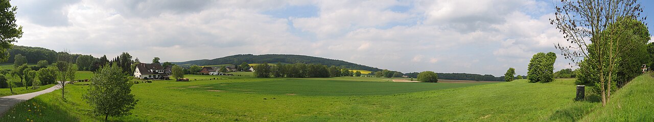 View to Limberg in Preußisch Oldendorf , District of Minden-Lübbecke , North Rhine-Westphalia , Germany